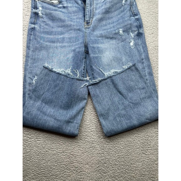 JUDY BLUE Celeste High Rise With Distressed Crop Wide Leg Sz 13/31 - Picture 5 of 8